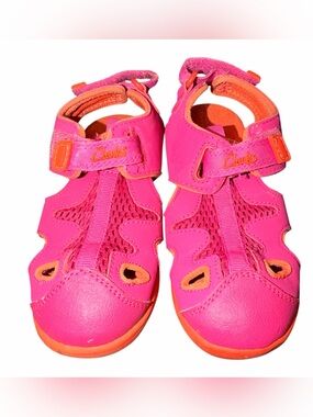 Clarks Kids Bright Pink and Orange Water Shoes - Size 8